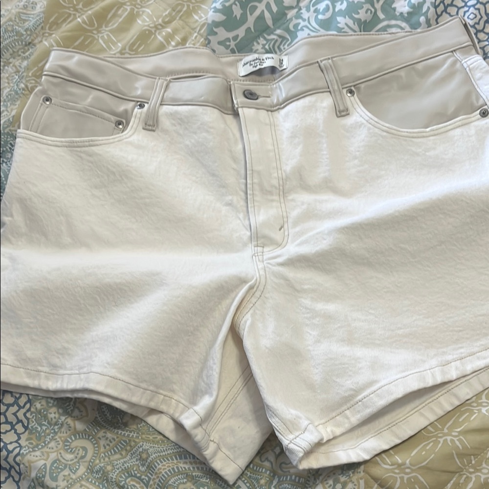Abercrombie & Fitch Cream Jean Shorts